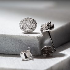 Earrings Stud Medawar White Gold Halo Diamond Grand Rapids Jewelry Store - Earrings Stud Medawar White Gold Halo Diamond