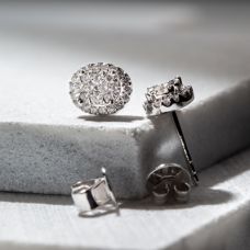 Grand Rapids Jewelry Store - Earrings Stud Medawar White Gold Halo Diamond