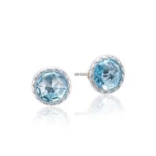 Grand Rapids Jewelry Store - Earrings Tacori Fashion Silver 18k Gold Bezel Studs Sky Blue Topaz Se21502 10