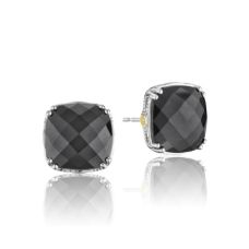 Grand Rapids Jewelry Store - Earrings Tacori Fashion Silver 18k Gold Bold Cushion Cut Gem Stud Hematite Se12932 10