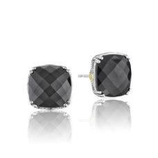 Earrings Tacori Fashion Silver 18k Gold Bold Cushion Cut Gem Stud Hematite Se12932 10 Grand Rapids Jewelry Store - Earrings Tacori Fashion Silver 18k Gold Bold Cushion Cut Gem Stud Hematite Se12932 10