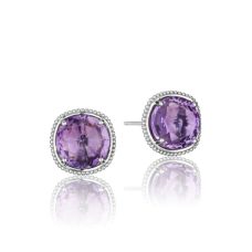Earrings Tacori Fashion Silver 18k Gold Bold Simply Stud Amethyst Se15601 10 Grand Rapids Jewelry Store - Earrings Tacori Fashion Silver 18k Gold Bold Simply Stud Amethyst Se15601 10