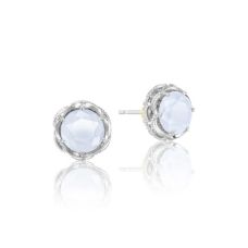 Grand Rapids Jewelry Store - Earrings Tacori Fashion Silver 18k Gold Crescent Crown Studs Chalcedony Se10503 10