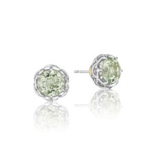 Grand Rapids Jewelry Store - Earrings Tacori Fashion Silver 18k Gold Crescent Crown Studs Prasiolite Quartz Se10512 10