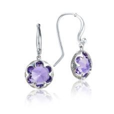 Grand Rapids Jewelry Store - Earrings Tacori Fashion Silver 18k Gold Crescent Drop Amethyst Se21101 10