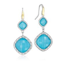 Earrings Tacori Fashion Silver 18k Gold Flourishing Gem Drop Neo Turquoise Se118y05 10 Grand Rapids Jewelry Store - Earrings Tacori Fashion Silver 18k Gold Flourishing Gem Drop Neo Turquoise Se118y05 10