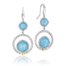 Grand Rapids Jewelry Store - Earrings Tacori Fashion Silver 18k Gold Gem Ripple Neo Turquoise Se14905 10