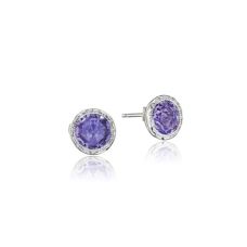 Grand Rapids Jewelry Store - Earrings Tacori Fashion Silver 18k Gold Petite Bezel Studs Amethyst Se24101 10 Gemstone