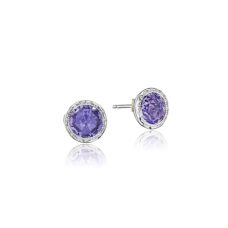 Earrings Tacori Fashion Silver 18k Gold Petite Bezel Studs Amethyst Se24101 10 Gemstone Grand Rapids Jewelry Store - Earrings Tacori Fashion Silver 18k Gold Petite Bezel Studs Amethyst Se24101 10 Gemstone