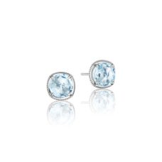Earrings Tacori Fashion Silver 18k Gold Simply Gem Stud Sky Blue Topaz Se15402 10 Grand Rapids Jewelry Store - Earrings Tacori Fashion Silver 18k Gold Simply Gem Stud Sky Blue Topaz Se15402 10