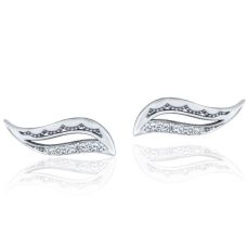 Grand Rapids Jewelry Store - Earrings Tacori Fashion Silver 18k Gold Wave Diamond Se236