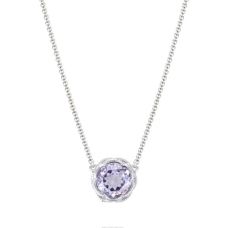 Grand Rapids Jewelry Store - Necklace Tacori Fashion Silver 18k Gold Bold Crescent Station Rose Amethyst Sn22413 10