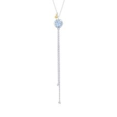 Grand Rapids Jewelry Store - Necklace Tacori Fashion Silver 18k Gold Petite Lariat Sky Blue Topaz Sn20102 10