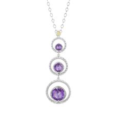 Grand Rapids Jewelry Store - Necklace Tacori Fashion Silver 18k Gold Skipping Stone Amethyst Sn14501 10