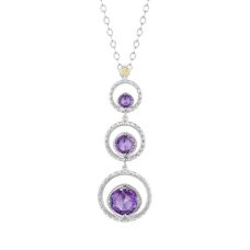 Necklace Tacori Fashion Silver 18k Gold Skipping Stone Amethyst Sn14501 10 Grand Rapids Jewelry Store - Necklace Tacori Fashion Silver 18k Gold Skipping Stone Amethyst Sn14501 10