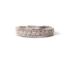 Grand Rapids Jewelry Store - Rings Anniversary Medawar White Gold Raised Edge Diamond