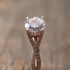 Grand Rapids Jewelry Store - Rings Engagement Medawar Rose Gold Crisscross Diamonds