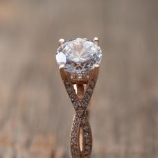 Rings Engagement Medawar Rose Gold Crisscross Diamonds Grand Rapids Jewelry Store - Rings Engagement Medawar Rose Gold Crisscross Diamonds