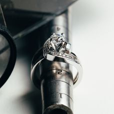 Grand Rapids Jewelry Store - Rings Engagement Medawar White Gold Platinum Wrap Around Head Diamonds