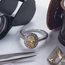 Grand Rapids Jewelry Store - Rings Engagement Ring Medawar White Gold Platinum Yellow Diamond