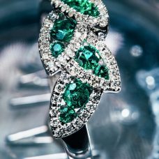 Rings Fashion Medawar White Gold Platinum Diamond Emerald Leaves Grand Rapids Jewelry Store - Rings Fashion Medawar White Gold Platinum Diamond Emerald Leaves