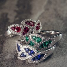 Rings Fashion Medawar White Gold Platinum Diamond Ruby Emerald Sapphire Leaves Grand Rapids Jewelry Store - Rings Fashion Medawar White Gold Platinum Diamond Ruby Emerald Sapphire Leaves