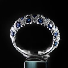 Grand Rapids Jewelry Store - Rings Fashion Medawar White Gold Platinum Diamond Sapphire