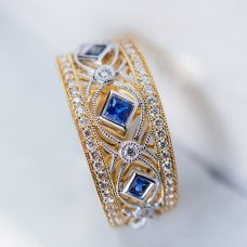 Grand Rapids Jewelry Store - Rings Fashion Medawar Yellow White Gold Diamond Sapphire