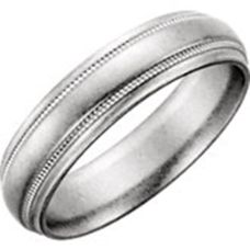 Grand Rapids Jewelry Store - Rings Mens Wedding Band Medawar Comfort Fit White Gold Platinum Milgrain