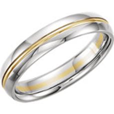 Grand Rapids Jewelry Store - Rings Mens Wedding Band Medawar Comfort Fit White Gold Platinum Yellow Gold