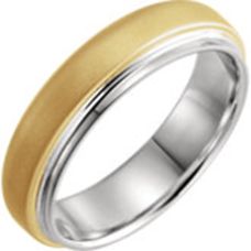 Grand Rapids Jewelry Store - Rings Mens Wedding Band Medawar Comfort Fit White Gold Platinum Yellow Gold Flat Edge Duo