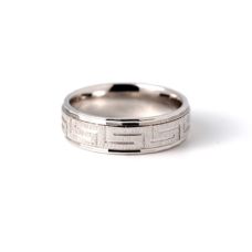 Grand Rapids Jewelry Store - Rings Mens Wedding Band Medawar Whit Gold Platinum Geometric Design