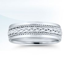 Rings Mens Wedding Band Medawar White Gold Platinum Braided Grand Rapids Jewelry Store - Rings Mens Wedding Band Medawar White Gold Platinum Braided