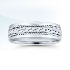 Grand Rapids Jewelry Store - Rings Mens Wedding Band Medawar White Gold Platinum Braided