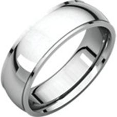 Grand Rapids Jewelry Store - Rings Mens Wedding Band Medawar White Gold Platinum Comfort Fit Edge