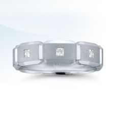 Grand Rapids Jewelry Store - Rings Mens Wedding Band Medawar White Gold Platinum Diamonds