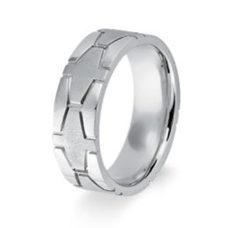 Rings Mens Wedding Band Medawar White Gold Platinum Geometric Design Grand Rapids Jewelry Store - Rings Mens Wedding Band Medawar White Gold Platinum Geometric Design