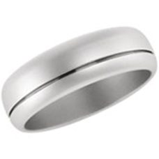 Rings Mens Wedding Band Medawar White Gold Platinum Grooved Beadblast Finish Grand Rapids Jewelry Store - Rings Mens Wedding Band Medawar White Gold Platinum Grooved Beadblast Finish