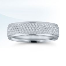 Grand Rapids Jewelry Store - Rings Mens Wedding Band Medawar White Gold Platinum Honeycomb Groove
