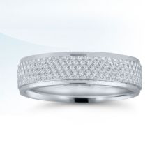 Grand Rapids Jewelry Store - Rings Mens Wedding Band Medawar White Gold Platinum Honeycomb Groove