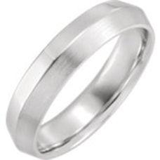 Grand Rapids Jewelry Store - Rings Mens Wedding Band Medawar White Gold Platinum Knife Edge Satin Finish