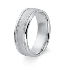 Grand Rapids Jewelry Store - Rings Mens Wedding Band Medawar White Gold Platinum Mixed Finish