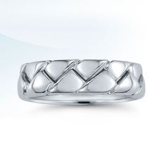 Grand Rapids Jewelry Store - Rings Mens Wedding Band Medawar White Gold Platinum Scuplted Braid