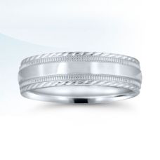 Grand Rapids Jewelry Store - Rings Mens Wedding Band Medawar White Gold Platinum Twisted Edge