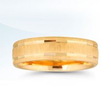 Grand Rapids Jewelry Store - Rings Mens Wedding Band Medawar Yellow Gold Brush Finish