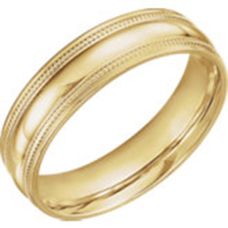 Grand Rapids Jewelry Store - Rings Mens Wedding Band Medawar Yellow Gold Coin Edge