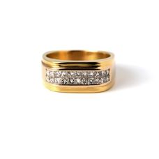 Grand Rapids Jewelry Store - Rings Mens Wedding Band Medawar Yellow Gold Diamond