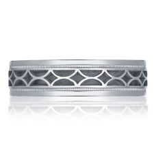 Rings Mens Wedding Band Tacori White Gold Platinum Geometric Design 113 6 10 Grand Rapids Jewelry Store - Rings Mens Wedding Band Tacori White Gold Platinum Geometric Design 113 6 10