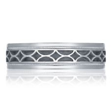 Grand Rapids Jewelry Store - Rings Mens Wedding Band Tacori White Gold Platinum Geometric Design 113 6 10