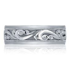 Rings Mens Wedding Band Tacori White Gold Platinum Swirl Eternity 104 7 10 Grand Rapids Jewelry Store - Rings Mens Wedding Band Tacori White Gold Platinum Swirl Eternity 104 7 10